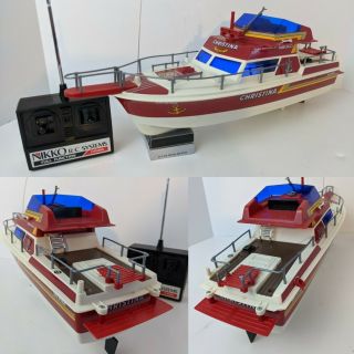 Vintage Nikko Boat Ship Remote Control Rc W/ Controller Christina Sn - 6166