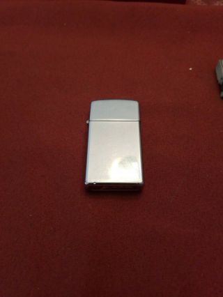 Vintage Small Size Zippo Lighter Plain Chrome