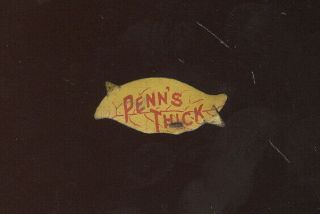 Old Painted Tin Tobacco Tag,  Penn 