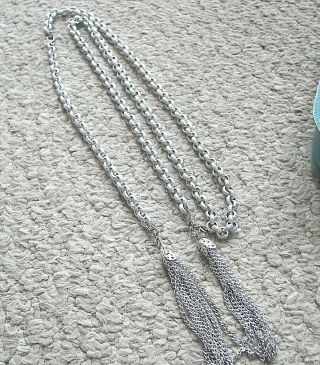 Fashion Tie - Up " 36 " Tassel Necklace - Sarah Coventry Jewelry - Sara Cov - Vtg