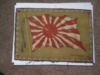 Vintage Large 10 - 3/4 " X 7 - 1/4 " 1910 Tobacco Cigarette Cigar Felt Japan Flag