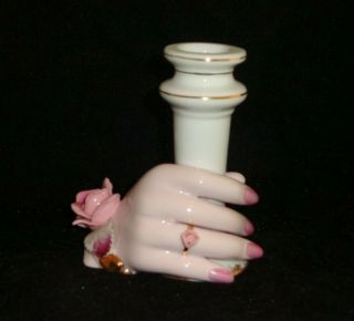 Vintage Lefton Porcelain Hand Holding Vase