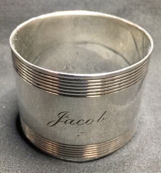 Antique Tiffany Co Makers “jacob” Sterling Silver Napkin Ring 42.  41g