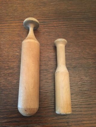 Pair Vintage Wood Pestles