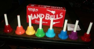 Kids Play Kidsplay Hand Bells Rb 108 Handbell Set 8 Note Bell Vintage Box Songs