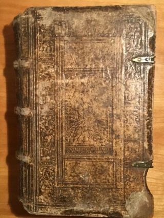1567 Antique Bible Lugundi,  Leather Bound With 200 Woodcuts Images. 2