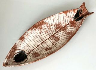 Lagardo Tackett Ceramic Pottery 15.  50 " Fish Sculpture Bowl Mcm Eames Modernist