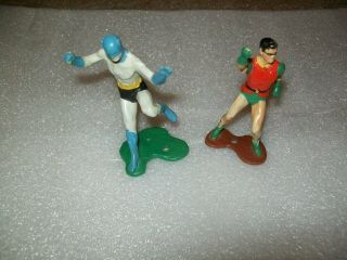 Vintage 1966 Ideal Justice League Batman & Robin Painted Figures