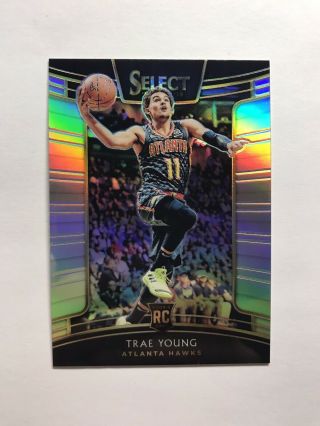 2018 - 19 Select Concourse Rc 45 Trae Young Hawks Silver Prizm