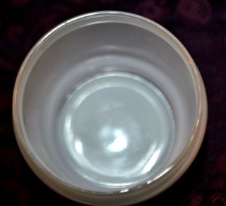 Vintage White Glass with Gold Trim Apothecary Vanity Powder Jar 3