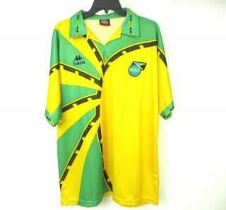 Kappa Jamaica Home 1998/2000 Vintage Retro Football Shirt Jersey Yellow Large