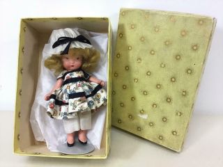 Vintage Nancy Ann Judy Ann Storybook Doll - Little Miss Muffet W/sunburst Box