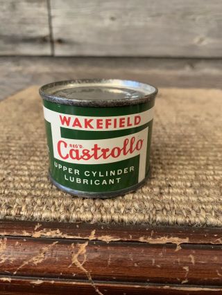 Vintage Wakefield Castrollo Upper Cylinder Oil Lubricant Tin