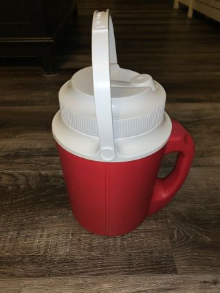 Rubbermaid Vtg 1/2 - Gallon Plastic Water Jug Cooler Red Two Handle Gott 1522