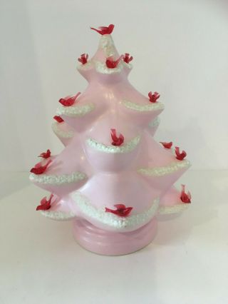 Vintage Pink Ceramic Christmas Tree Artificial Stand Xmas Vintage Decorations