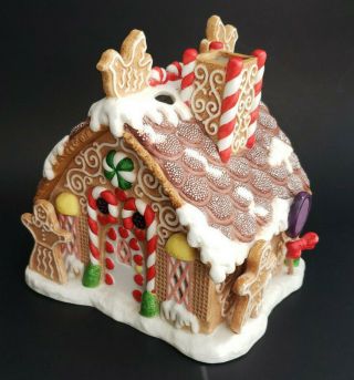 Gingerbread House Tealight Candle Holiday Village Christmas Partylite P7304 Vtg