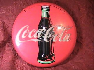 Vintage 1995 Coca Cola Coke 12 " Round Red Button Telephone Phone Lights & Chimes