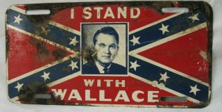 Vintage Early Young George Wallace Alabama Governor Steel License Plate