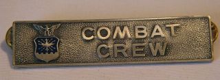 Vintage Military Us Air Force Combat Crew 22m Sterling Silver Bar Badge Pin
