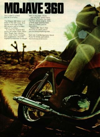 Vintage Montgomery Ward Mojave 360 Ads,  1967,  Benelli