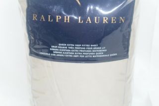 Ralph Lauren Home Rl - 624tc Cotton Sateen Queen Fitted Sheet Vintage Silver $145