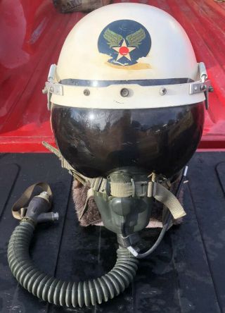 Rare Usaf P - 4 Flight Helmet With Oxygen Mask A - 13a Named Air Force