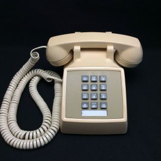 Vintage Western Electric At&t Beige Touch Tone Desk Phone