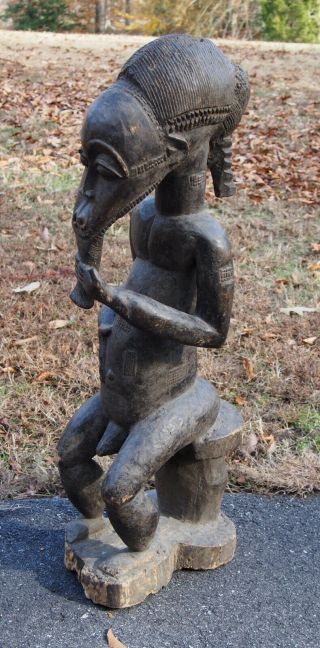 36 " Blolo Spouse Figure Carved Wood Baule People - Ivory Coast West Africa
