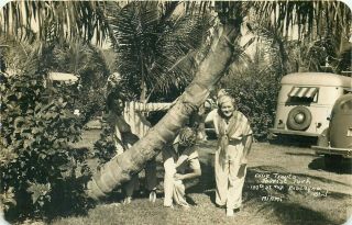 Miami Florida Ollie Trout Tourist Trailer Park Vintage Real Photo Postcard View