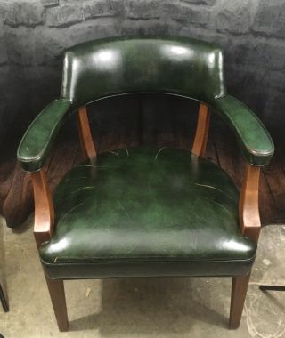 Mid - Century Modern Alma Trend Green Leather Office Chair