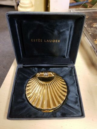 Vintage Estee Lauder Golden Shell Powder Compact Case