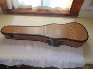 Vintage Geib Violin Case W/leather Handle Very Good Plus Cond