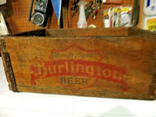 Burllington Beer,  Chicago Antique Wooden Bottle Bottle Return Crate Very Rare