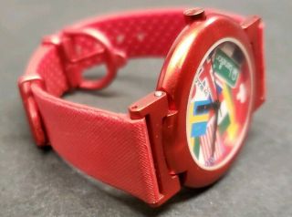 Vintage United Colors of Benetton Bulova Time of the World Flag Watch 1980s Runs 2