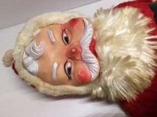 Large Vintage Rushton Rubber Faces Santa Claus 24” 2
