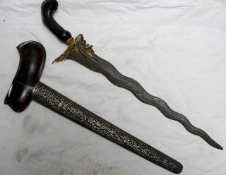 11 Lok Naga Keris From Java Indonesia Dragon Kris Serpent Sword Knife Art Dagger