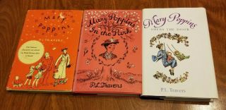 MARY POPPINS 3 vintage Hardcover books with Dust Jackets Travers 2