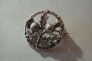 Vintage Sterling Silver Thistle Brooch 1940’s