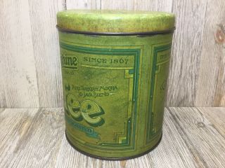 Vintage Green Sunshine Brand Coffee Tin Advertising Canister 3