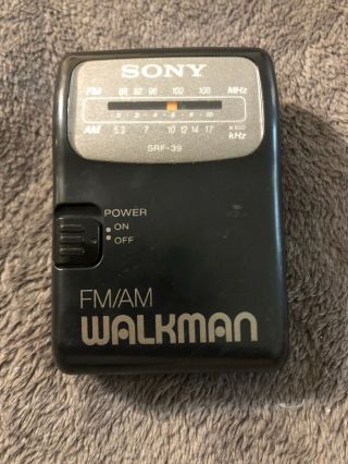 Vintage Sony Srf - 39 Fm/am Walkman Radio W/ Sony Trh - 1 Stereo Great