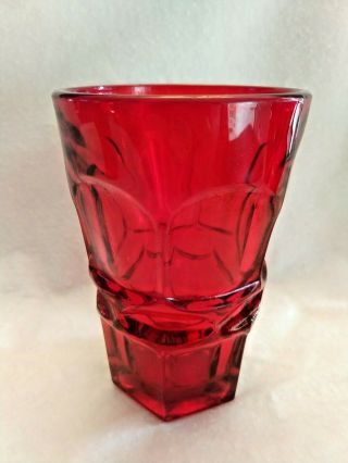 Fostoria Argus Ruby Red Mid Century Vintage Tumblers,  Set Of 4 Signed HFM 5 1/8” 2