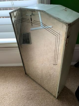 Art Deco Style Mirror Vintage Medicine Cabinet With Latching Door And Shelves