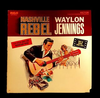 Vintage 1966 Waylon Jennings Nashville Rebel Movie Soundtrack Rca Records Lsp - 37