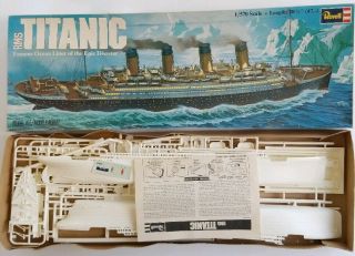 Vtg Rms Titanic Ocean Liner Ship Revell Model Kit H - 445 1/570 Scale Open Box