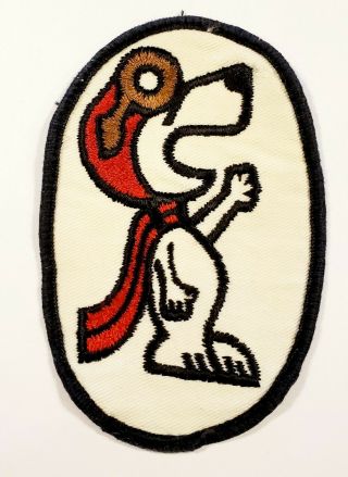 Vintage Snoopy Red Baron Pilot Patch Cartoon Character Dog Aviation Peanuts