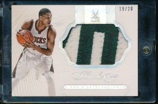 2014 - 15 Flawless Giannis Antetokounmpo 2 Color Gu Jersey Patch Relic /20
