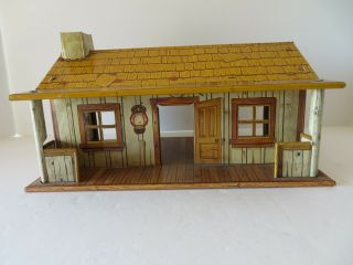 Vintage Marx Western Play Set Tin Litho Ranch Bunk House Cabin 2115
