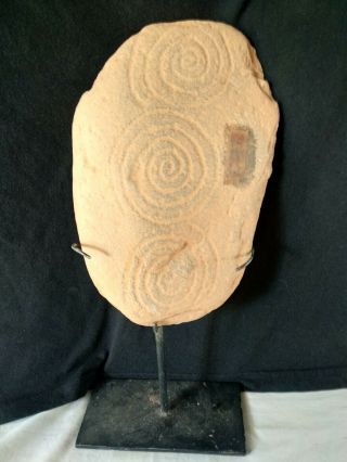 Very Large Old Engraved Message Stone Central Desert Australia Spirals