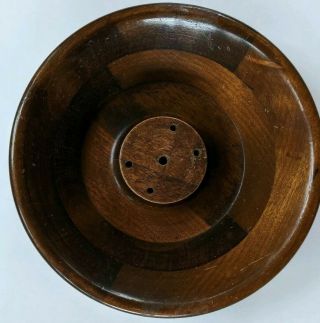 Vintage Wood Nut Bowl With Hmq Cracker And 4 Picks 9.  5 " Price Imports