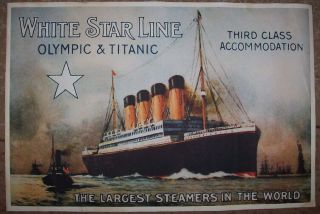 Titanic & Olympic White Star Line Poster